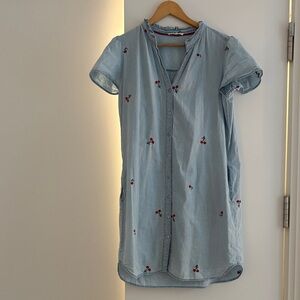 Jane and Delancey Light Blue Midi Dress with Cherry Embroidery